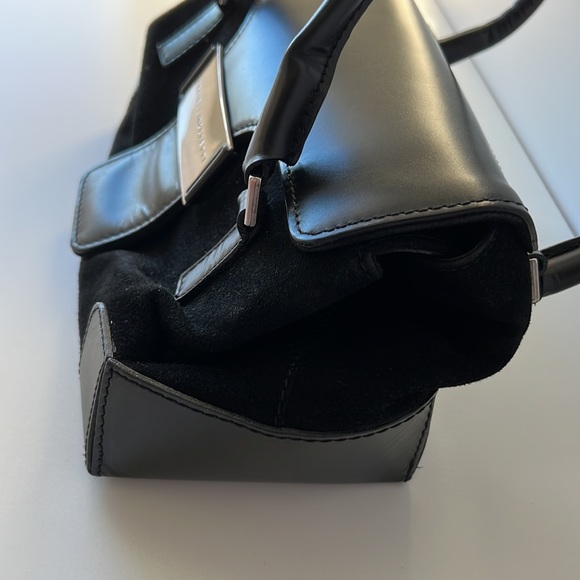 Preowned Fratelli Rossetti black handbag suede & leather, shoulder strap… - Picture 9 of 9